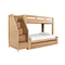 BILIDO CASA commercial solid wood bunk bed with integrated storage stairs and trundle bed.